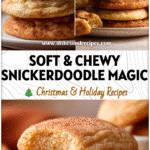 Plate of soft chewy Snickerdoodle Cookies dusted with cinnamon sugar, perfect for holiday baking.